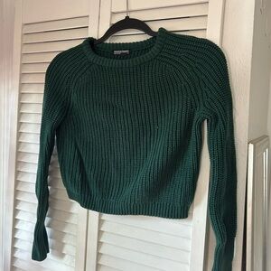 American Apparel Dark Green Ribbed Crewneck Sweater